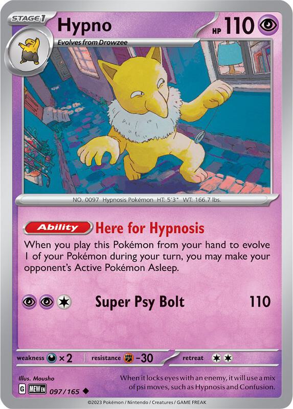 Hypno - Normal 097/165 Scarlet & Violet: 151 | Uncommon Pokemon Card