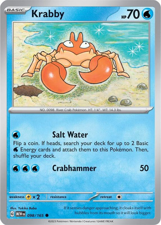 Krabby - Reverse Holofoil 098/165 Scarlet & Violet: 151 | Common Pokemon Card
