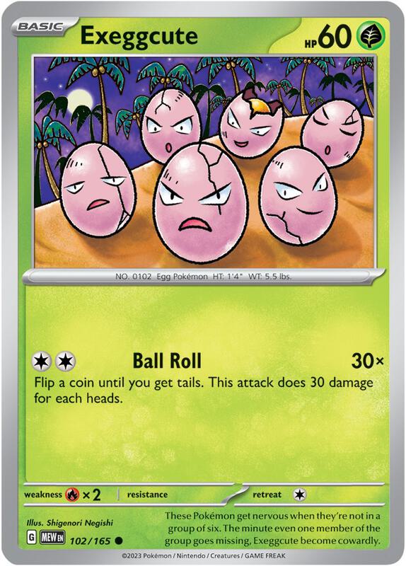 Exeggcute - Reverse Holofoil 102/165 Scarlet & Violet: 151 | Common Pokemon Card