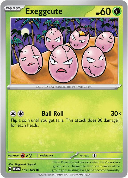Exeggcute - Reverse Holofoil 102/165 Scarlet & Violet: 151 | Common Pokemon Card