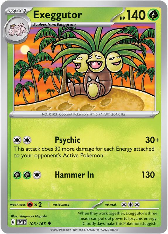Exeggutor - Reverse Holofoil 103/165 Scarlet & Violet: 151 | Uncommon Pokemon Card