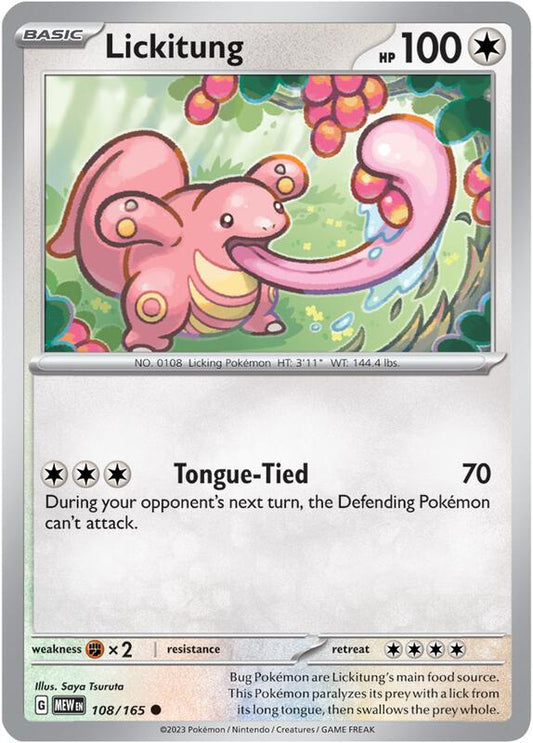 Lickitung - Normal 108/165 Scarlet & Violet: 151 | Common Pokemon Card