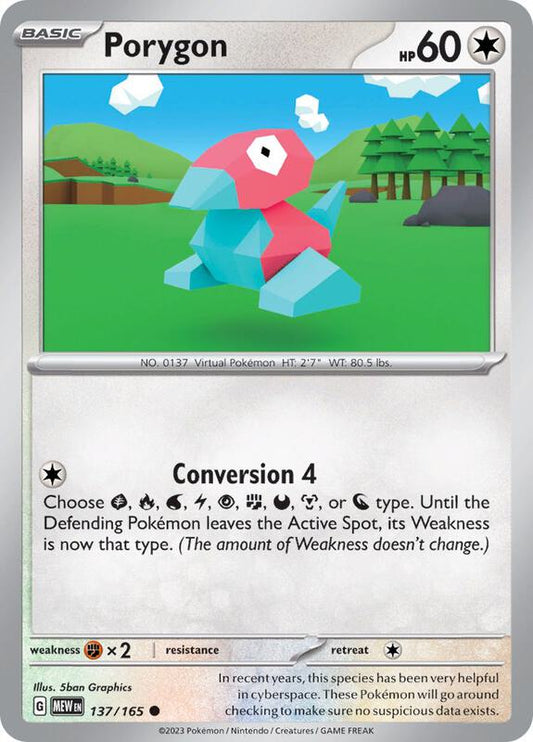 Porygon - Normal 137/165 Scarlet & Violet: 151 | Common Pokemon Card