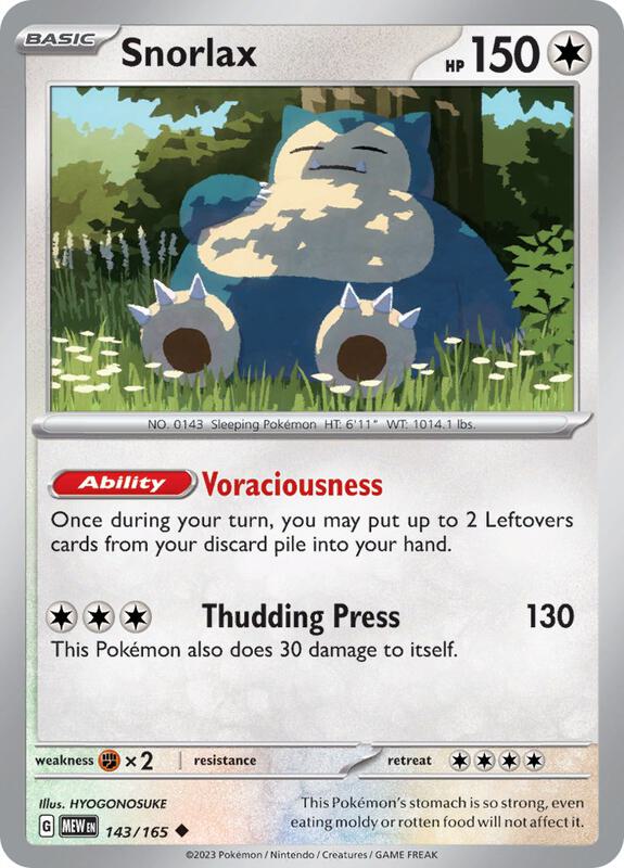 Snorlax - Reverse Holofoil 143/165 Scarlet & Violet: 151 | Uncommon Pokemon Card