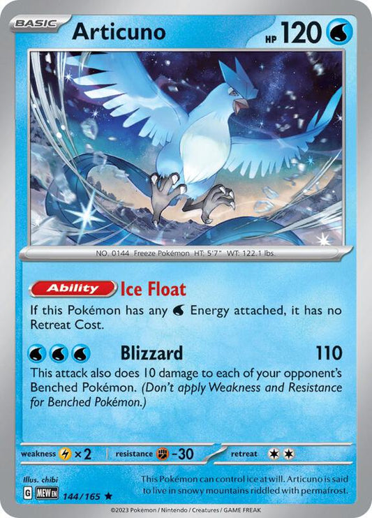 Articuno - Reverse Holofoil 144/165 Scarlet & Violet: 151 | Rare Pokemon Card