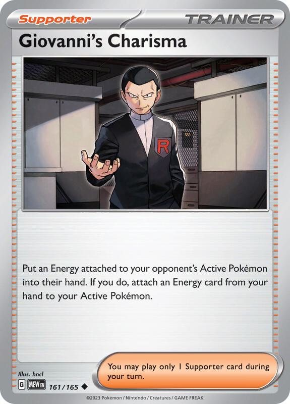 Giovanni's Charisma - 161/165 - Normal 161/165 Scarlet & Violet: 151 | Uncommon Trainer Card