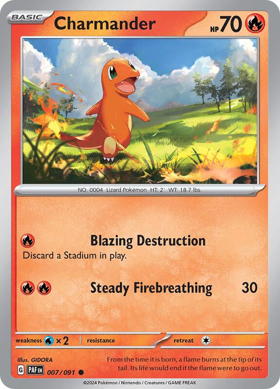 Charmander - 007/091 - Reverse Holofoil 007/091 Paldean Fates | Common Pokemon Card