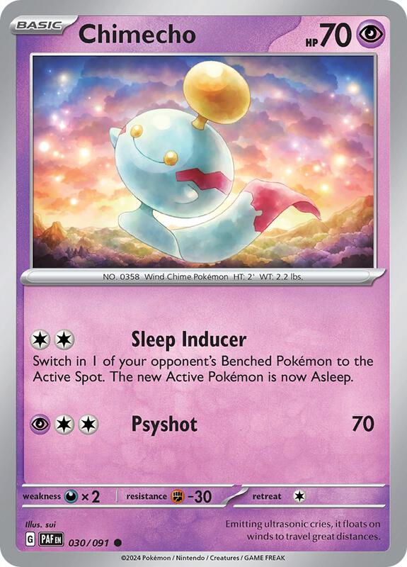Chimecho - Normal 030/091 Paldean Fates | Common Pokemon Card