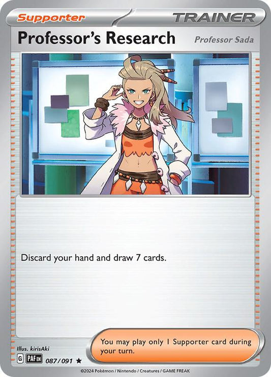 Professor's Research - 087/091 - Holofoil 087/091 Paldean Fates | Rare Trainer Card