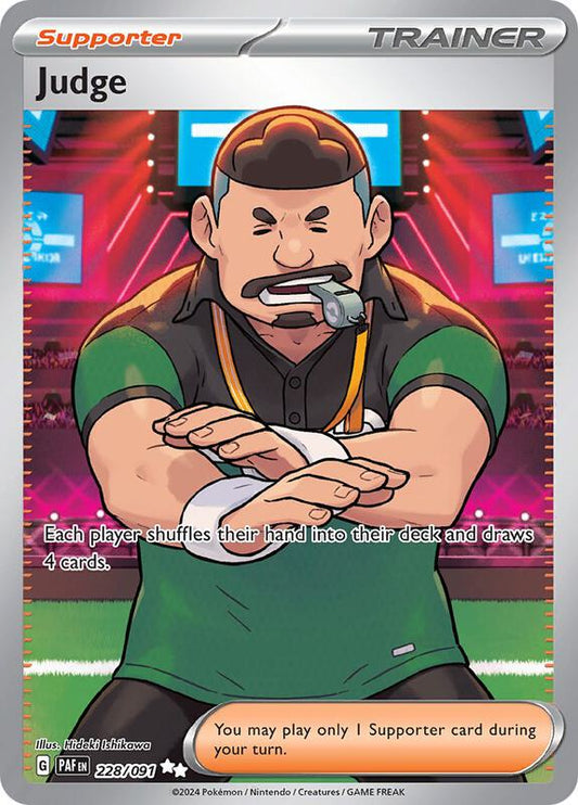 Judge - Holofoil 228/091 Paldean Fates | Ultra Rare Trainer Card
