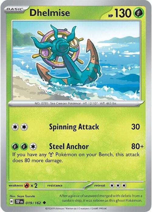 Dhelmise - Reverse Holofoil 019/162 Temporal Forces | Uncommon Pokemon Card