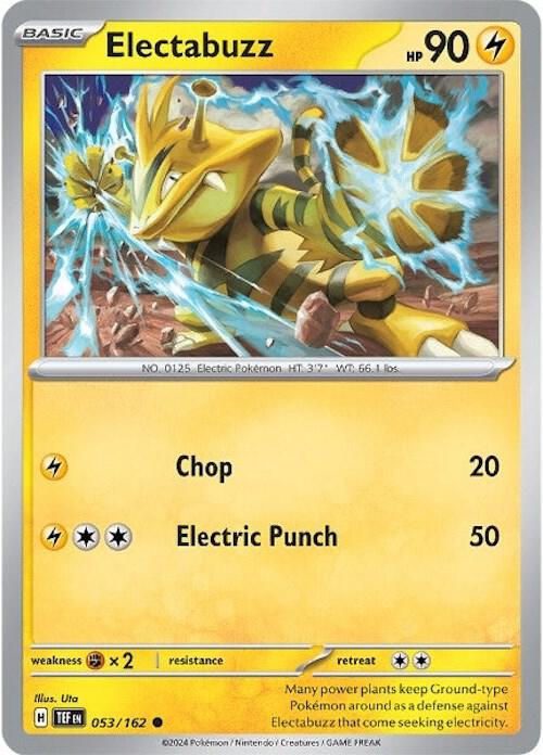 Electabuzz - Reverse Holofoil 053/162 Temporal Forces | Common Pokemon Card