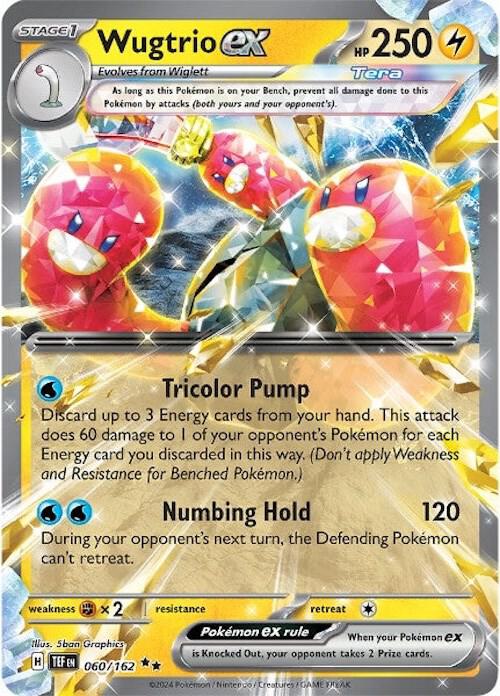 Wugtrio ex - 060/162 - Holofoil 060/162 Temporal Forces | Double Rare Pokemon Card