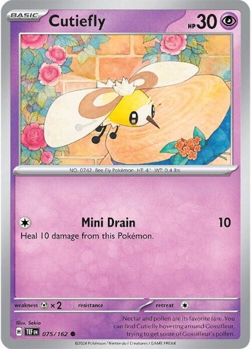 Cutiefly - 075/162 - Reverse Holofoil 075/162 Temporal Forces | Common Pokemon Card