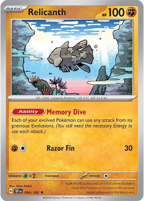 Relicanth - 084/162 - Reverse Holofoil 084/162 Temporal Forces | Rare Pokemon Card