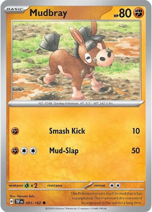 Mudbray - Normal 091/162 Temporal Forces | Common Pokemon Card