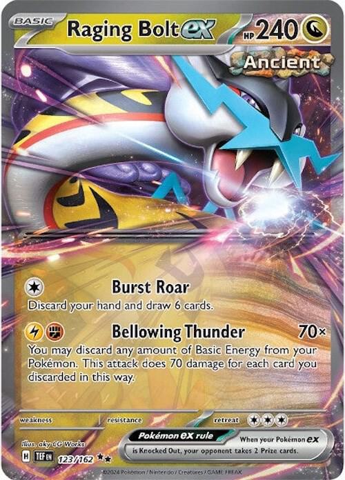 Raging Bolt ex - 123/162 - Holofoil 123/162 Temporal Forces | Double Rare Pokemon Card