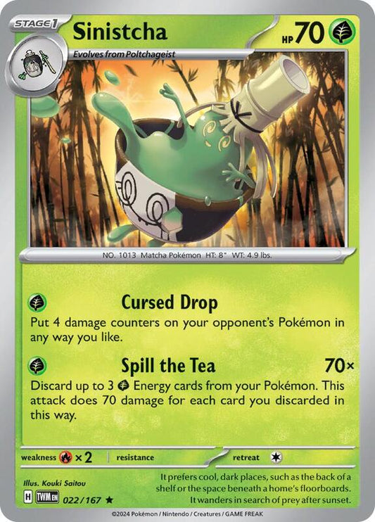 Sinistcha - Holofoil 022/167 Twilight Masquerade | Rare Pokemon Card