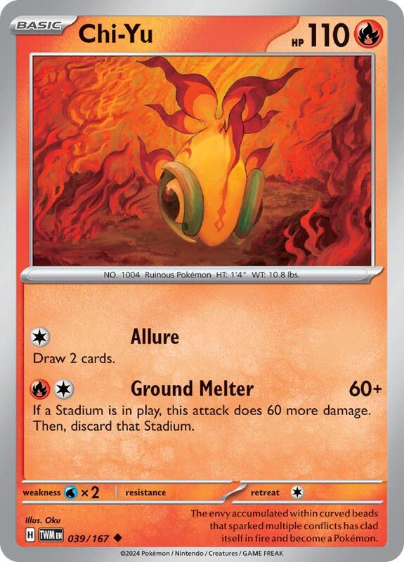 Chi-Yu - Reverse Holofoil 039/167 Twilight Masquerade | Uncommon Pokemon Card
