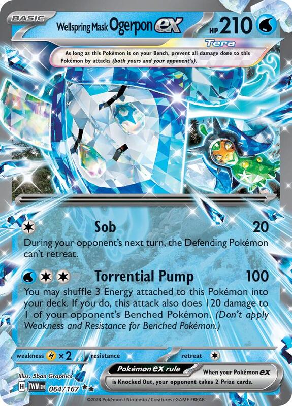 Wellspring Mask Ogerpon ex - 064/167 - Holofoil 064/167 Twilight Masquerade | Double Rare Pokemon Card