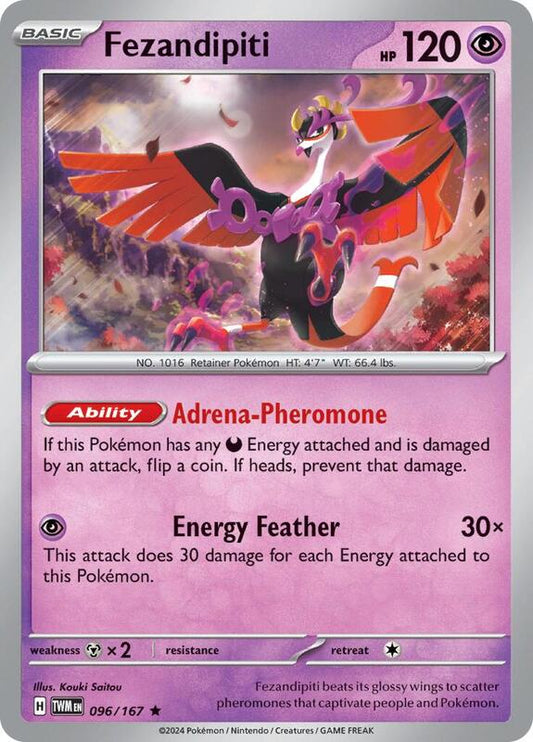 Fezandipiti - Reverse Holofoil 096/167 Twilight Masquerade | Rare Pokemon Card
