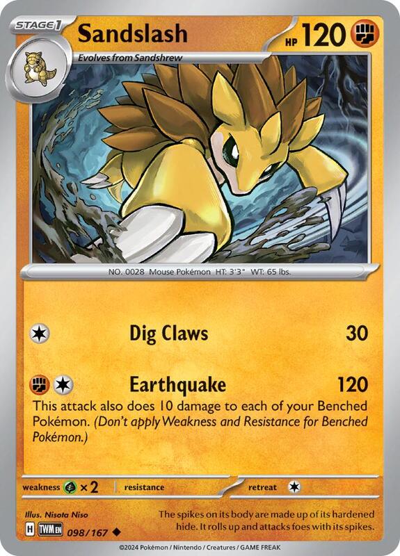Sandslash - Normal 098/167 Twilight Masquerade | Uncommon Pokemon Card