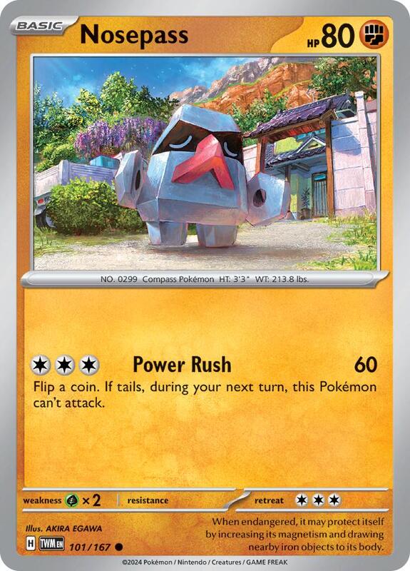 Nosepass - Normal 101/167 Twilight Masquerade | Common Pokemon Card