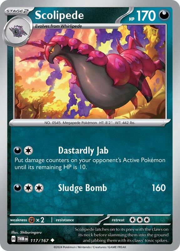 Scolipede - Reverse Holofoil 117/167 Twilight Masquerade | Uncommon Pokemon Card