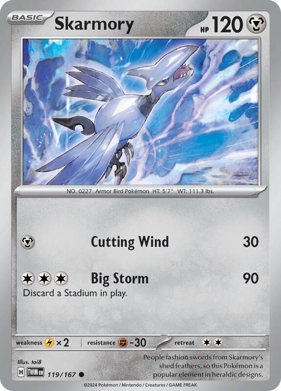 Skarmory - Normal 119/167 Twilight Masquerade | Common Pokemon Card