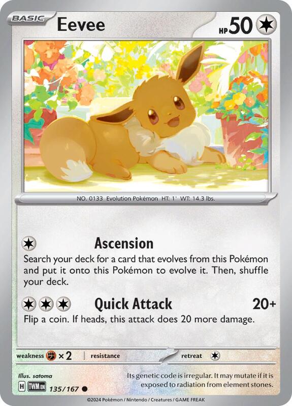 Eevee - 135/167 - Reverse Holofoil 135/167 Twilight Masquerade | Common Pokemon Card
