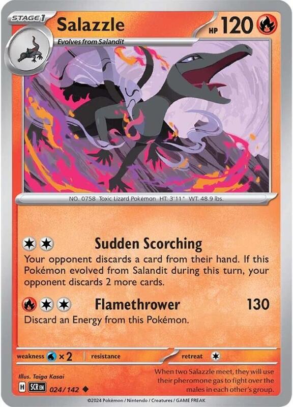 Salazzle - Reverse Holofoil 024/142 Stellar Crown | Uncommon Pokemon Card