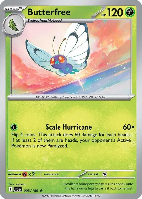 Butterfree - Reverse Holofoil 003/159 Journey Together | Rare Pokemon Card