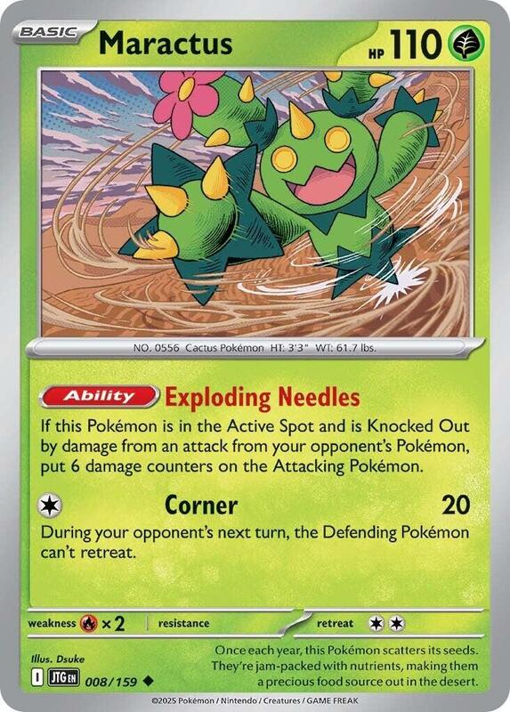 Maractus - 008/159 - Reverse Holofoil 008/159 Journey Together | Uncommon Pokemon Card
