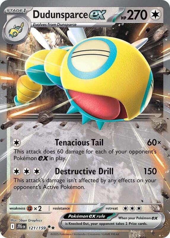 Dudunsparce ex - 121/159 - Holofoil 121/159 Journey Together | Double Rare Pokemon Card