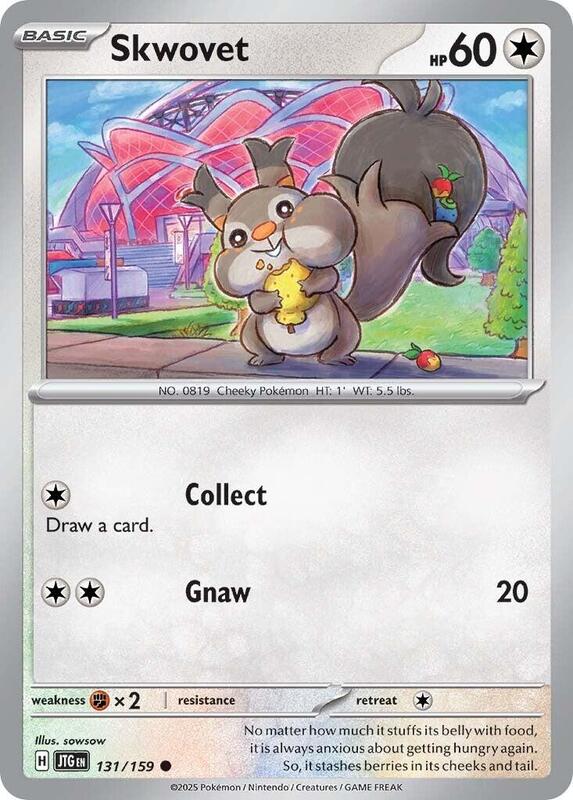 Skwovet - Reverse Holofoil 131/159 Journey Together | Common Pokemon Card