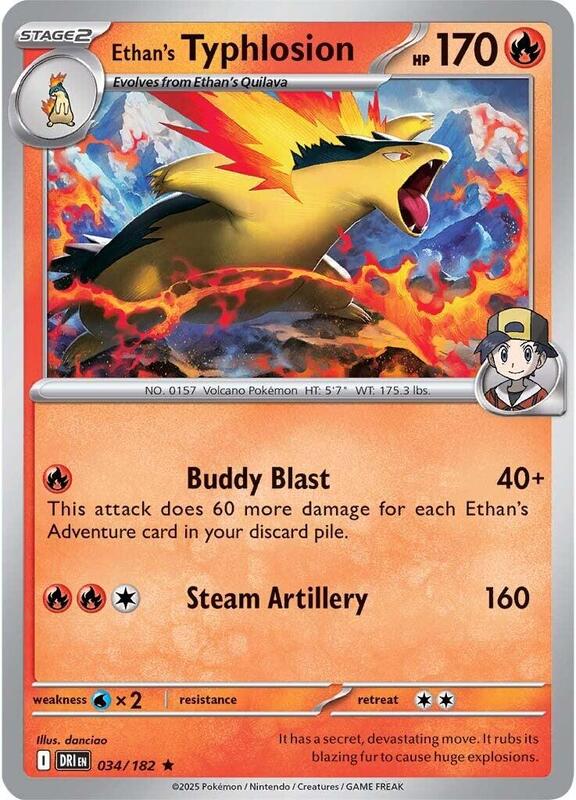 Ethan's Typhlosion - Reverse Holofoil 034/182 Destined Rivals | Rare Pokemon Card