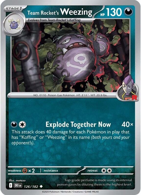 Team Rocket's Weezing - 126/182 - Reverse Holofoil 126/182 Destined Rivals | Uncommon Pokemon Card