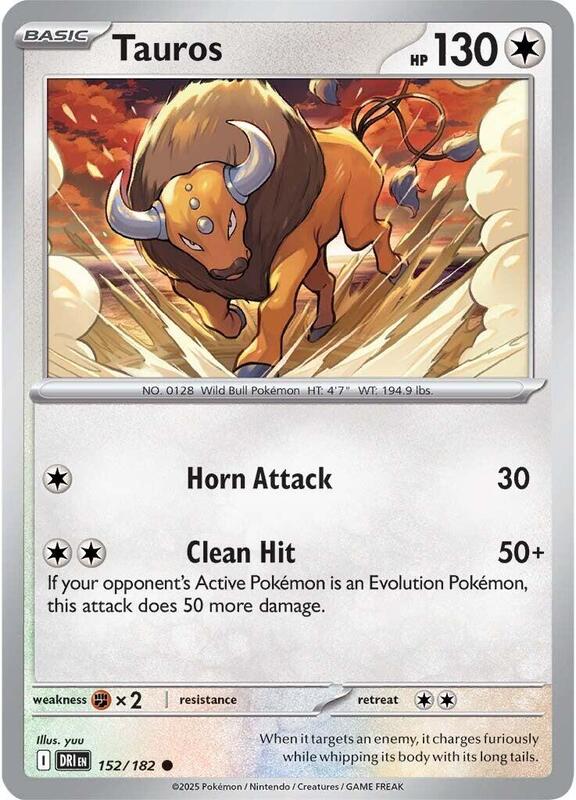 Tauros - Normal 152/182 Destined Rivals | Common Pokemon Card
