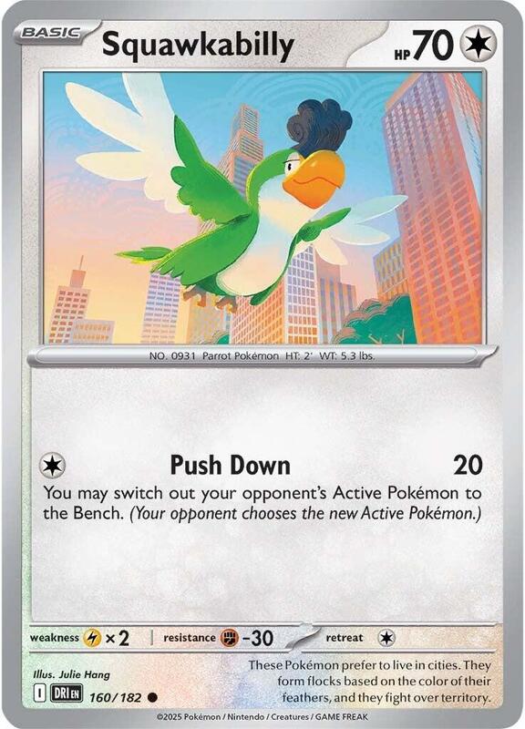 Squawkabilly - Reverse Holofoil 160/182 Destined Rivals | Common Trainer Card