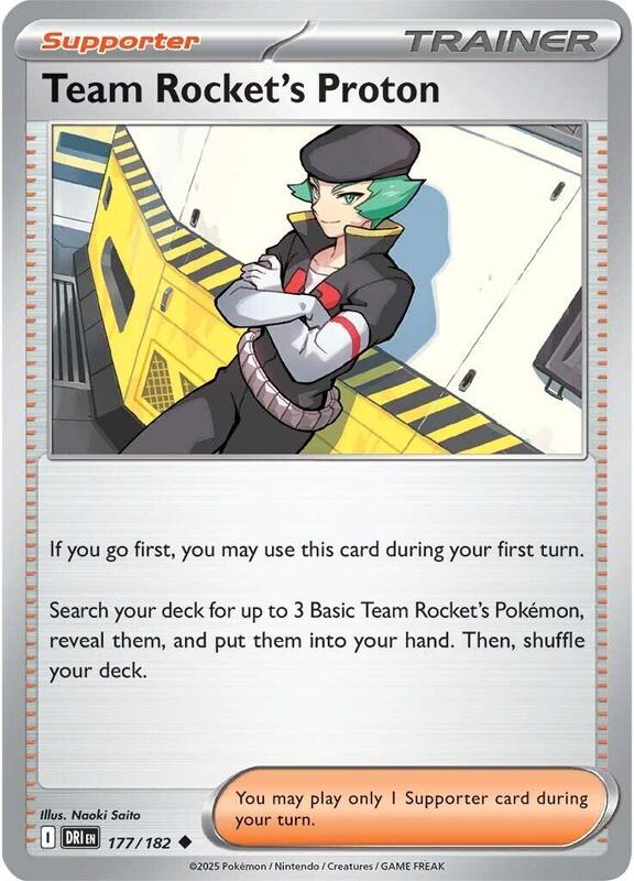Team Rocket's Proton - 177/182 - Normal 177/182 Destined Rivals | Uncommon Trainer Card