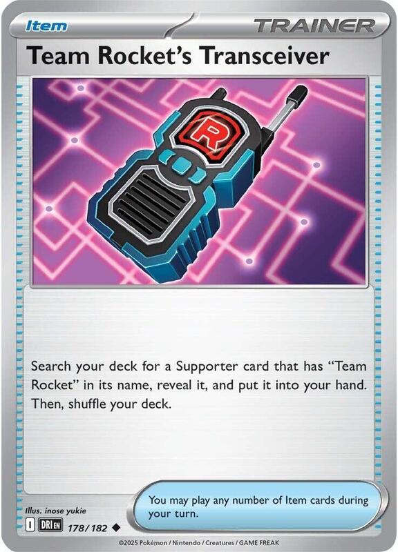 Team Rocket's Transceiver - Reverse Holofoil 178/182 Destined Rivals | Uncommon Trainer Card
