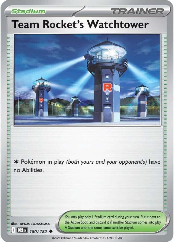 Team Rocket's Watchtower - Reverse Holofoil 180/182 Destined Rivals | Uncommon Trainer Card