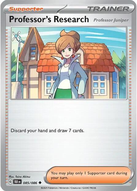 Professor's Research - Reverse Holofoil 085/086 Black Bolt | Uncommon Trainer Card