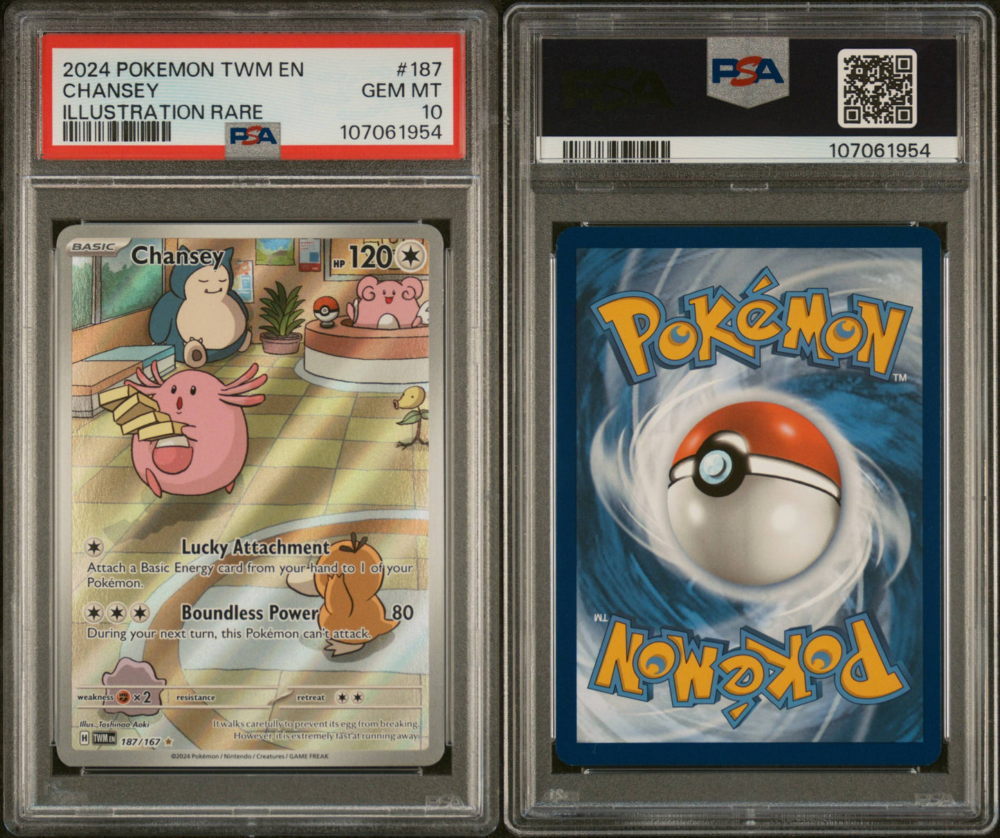 PSA 10 Chansey Illustration Rare #187 | Scarlet & Violet Twilight Masquerade
