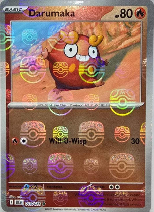 Darumaka (Master Ball Pattern) - Holofoil 013/086 Black Bolt | Common Pokemon Card