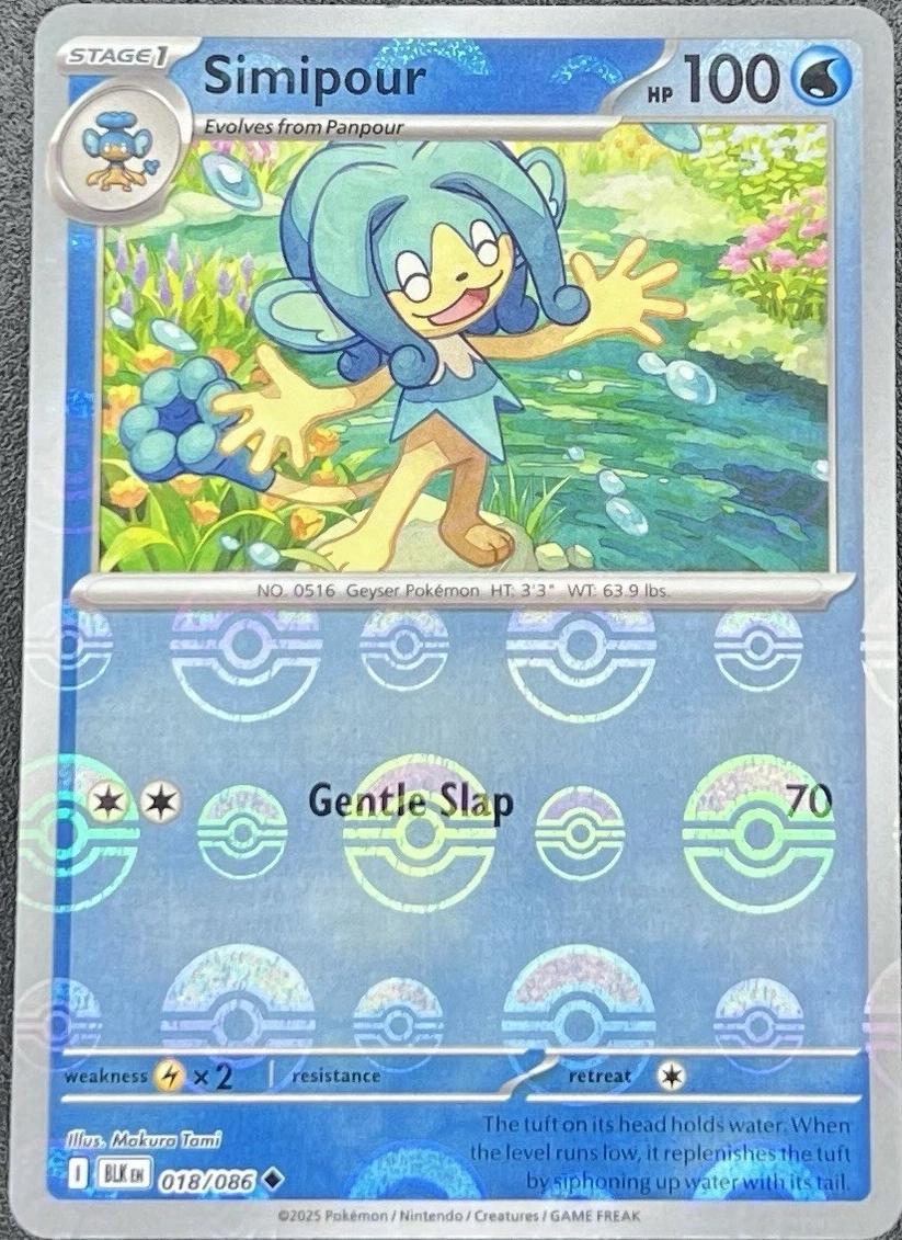 Simipour (Poke Ball Pattern) - Holofoil 018/086 Black Bolt | Uncommon Pokemon Card