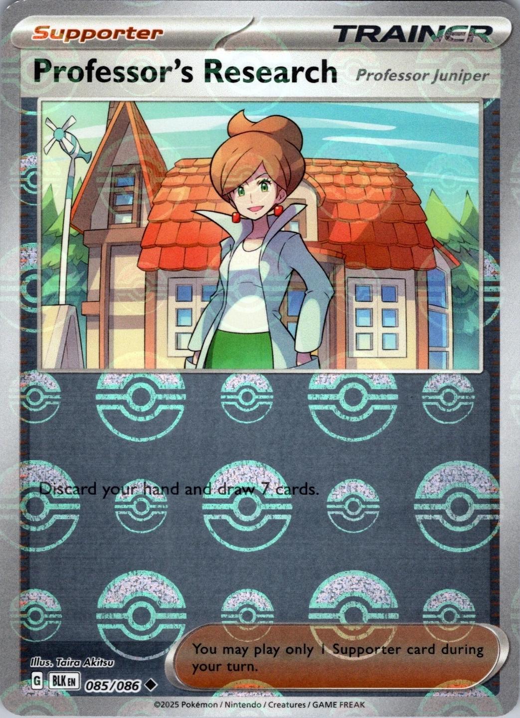 Professor's Research (Poke Ball Pattern) - Holofoil 085/086 Black Bolt | Uncommon Trainer Card