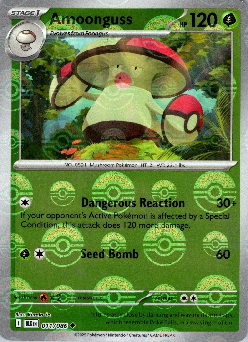 Amoonguss (Poke Ball Pattern) - Holofoil 011/086 Black Bolt | Uncommon Pokemon Card