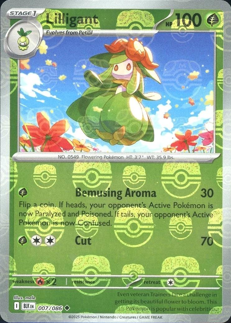 Lilligant (Master Ball Pattern) - Holofoil 007/086 Black Bolt | Uncommon Pokemon Card