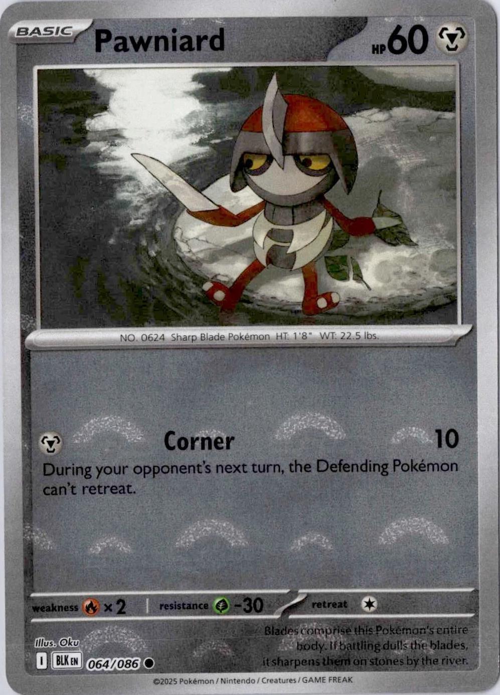 Pawniard (Poke Ball Pattern) - Holofoil 064/086 Black Bolt | Common Pokemon Card